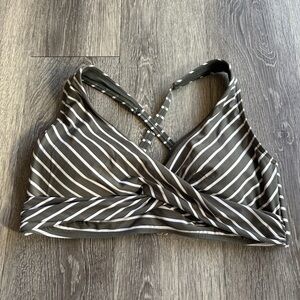 Sea Level Swim Australia Olive Green Stripped Swim Top Size 12